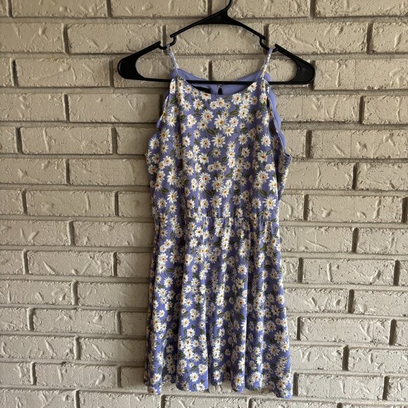 Share Amy Byer Gir's Purple Floral Scalloped Sleeveless Dress Sz L (14) - Picture 1 of 4
